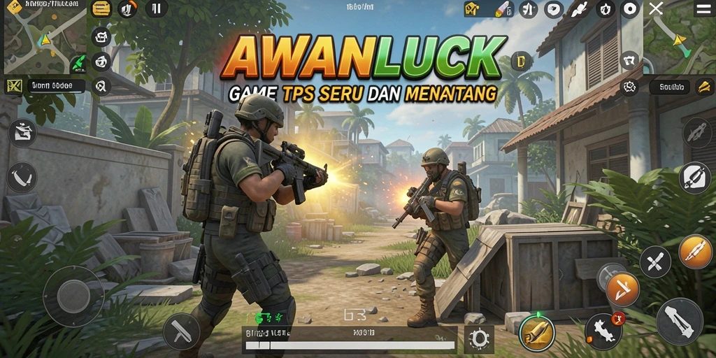 Screenshot gameplay <strong>AWANLUCK</strong> menampilkan pertempuran seru dan aksi mendebarkan.