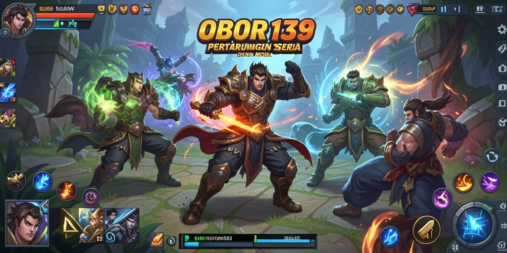 Screenshot gameplay intens dari OBOR138 saat pertarungan antar tim.