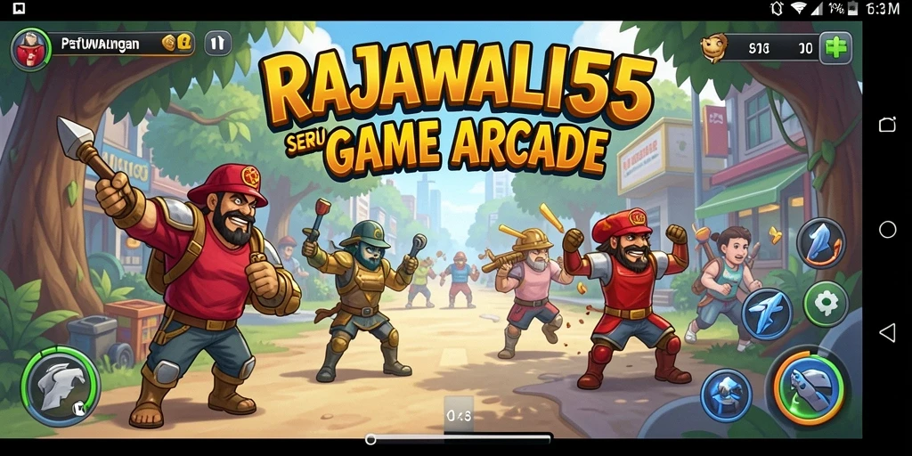Tampilan seru gameplay RAJAWALI55 yang penuh aksi arcade.