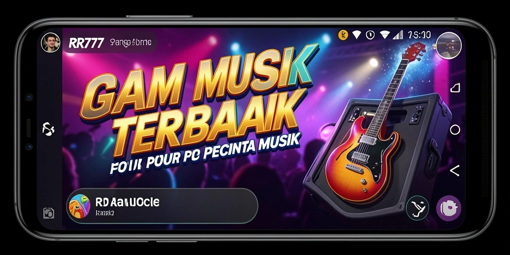 Tampilan gameplay yang menarik dan berwarna dari RR777 saat bermain musik.