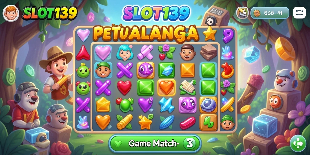 Tangkapan layar menunjukkan gameplay menantang di SLOT138 dengan kombinasi ikon yang cerah.