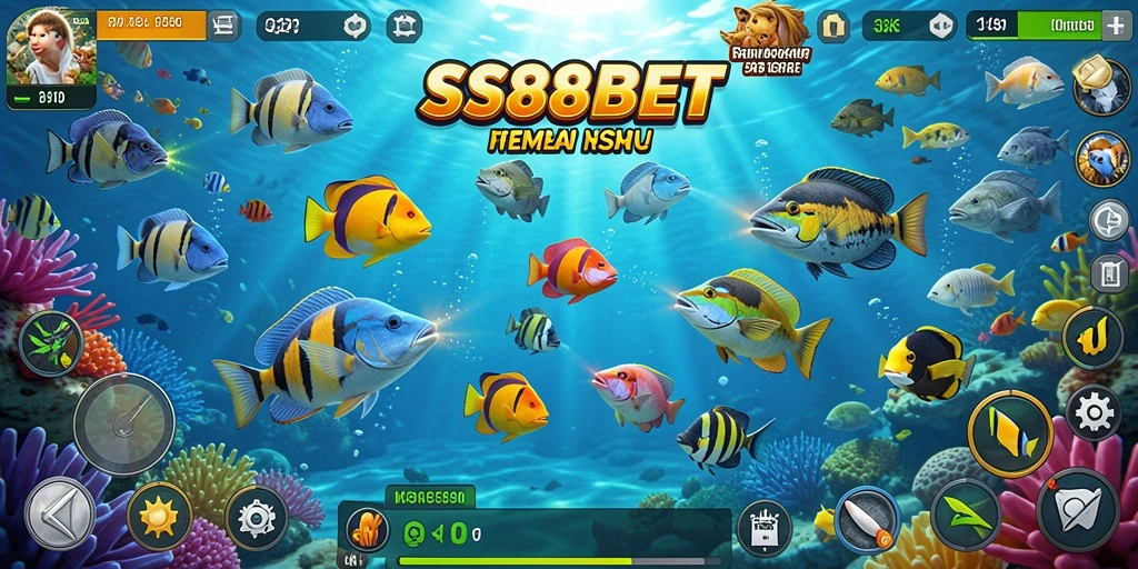 Tampilan Gameplay SS88BET dengan aksi Tembak Ikan yang mendebarkan.