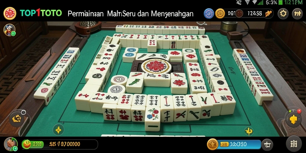 Tampilan utama gameplay TOP1TOTO dengan elemen Mahjong yang menarik.